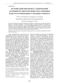 Изучение кинетики процесса жидкофазной адсорбции органических веществ на гибридных наноструктурированных углеродных сорбентах