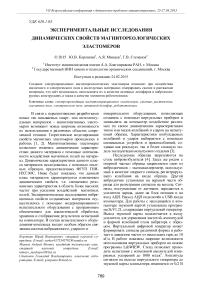 Экспериментальные исследования динамических свойств магнитореологических эластомеров