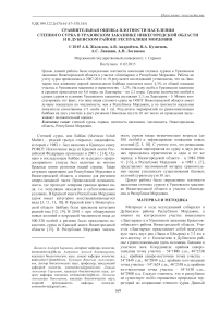 Сравнительная оценка плотности населения степного сурка в Уразовском заказнике Нижегородской области и в Дубенском районе Республики Мордовия