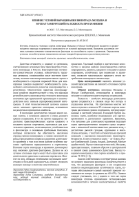 Влияние условий выращивания винограда Молдова и мускат Гамбургский на лежкость при хранении