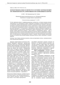 Морфофункциональные особенности и состояние здоровья юношей юга Тюменской области, занимающихся и не занимающихся спортом