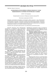 Полиморфизм нуклеолярных районов хромосом у сосны обыкновенной в различных экологических условиях