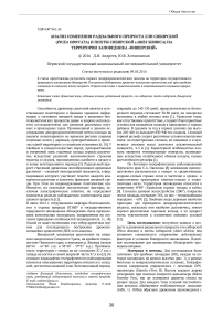 Анализ изменения радиального прироста ели сибирской (Picea obovata) и пихты сибирской (Abies sibirica) на территории заповедника "Вишерский"