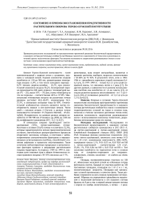 Состояние и приемы восстановления продуктивности растительного покрова терско-кумской полупустыни