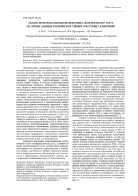 Анализ проблемы формирования рынка экологических услуг на основе данных космической съёмки и натурных измерений