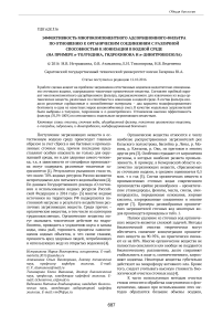 Эффективность многокомпонентного адсорбционного фильтра по отношению к органическим соединениям с различной способностью к ионизации в водной среде (на примере о-толуидина, гидрохинона и п-динитробензола)