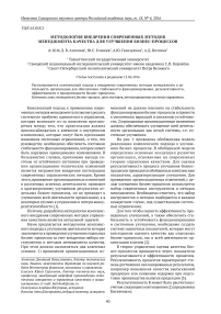 Методология внедрения современных методов менеджмента качества для улучшения бизнес-процессов