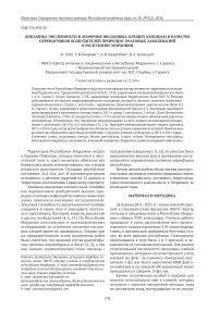 Динамика численности и значение иксодовых клещей (Ixodidae) в качестве переносчиков возбудителей природно-очаговых заболеваний в Республике Мордовия