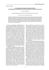 Роль коренных народов Дальнего Востока в становлении и развитии российско-японской торговли в XVIII-XIX вв.