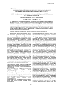 Влияние колебаний гидрологического режима на состояние биологических сообществ эвтрофирующегося озера