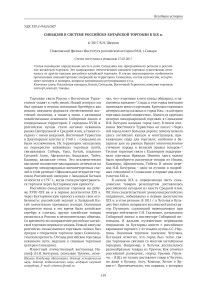 Синьцзян в системе российско-китайской торговли в XIX в