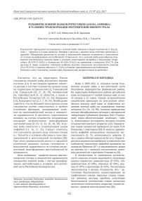 Гельминты зеленой жабы Bufotes viridis (Anura, Amphibia) в условиях трансформации местобитаний Южного Урала