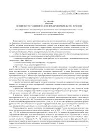 Особенности развития малого предпринимательства в России