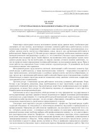 Структурная модель молодежного рынка труда в России