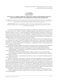 Средства и условия развития социально-личностной компетентности педагогов в процессе изучения педагогических дисциплин