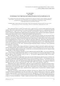 Особенности развития скотоводства Волгоградской области