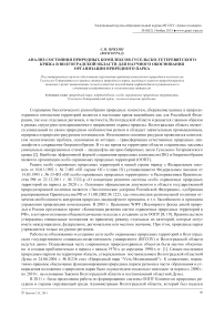 Анализ состояния природных комплексов Гусельско-Тетеревятского кряжа в Волгоградской области для научного обоснования организации природного парка