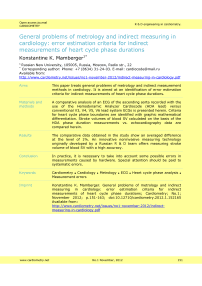 General problems of metrology and indirect measuring in cardiology: error estimation criteria for indirect measurements of heart cycle phase durations