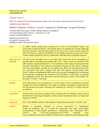 ECG as a quest for extracting new data: non-invasive measurement of acid-alkaline parameters