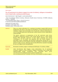 Use of mechanical circulatory support in acute circulatory collapse at immediate risk of death after endomyocardial biopsy