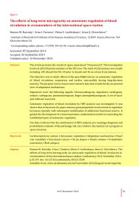 The effects of long-term microgravity on autonomic regulation of blood circulation in crewmembers of the international space station