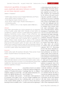 Advanced capabilities of analysis of r/s wave amplitude alternation behavior on ECG as non-linear dynamic system