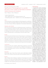 Significance of fractal approach to scientific discovery in the context of interrelations between natural sciences and medicine