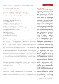 Intermittent hypoxic training as an effective method of activation therapy