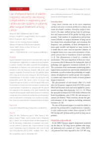 Surgical treatment of lung cancer is associated with a high risk of postoperative complications in cardiovascular and respiratory systems