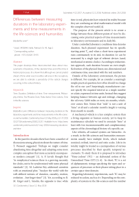 Differences between measuring durations in the laboratory experiments and time measurements in the life-sciences and humanities