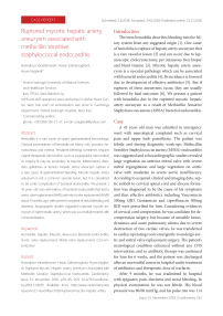 Ruptured mycotic hepatic artery aneurysm associated with methicillin sensitive staphylococcal endocarditis