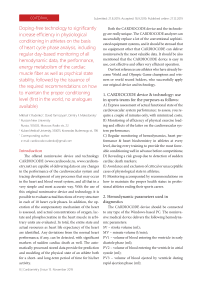 Doping-free technology to significantly increase efficiency in physiological conditioning in athletes on the basis of heart cycle phase analysis, including regular day-based monitoring of all hemodynamic data