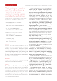 The importance of the study of central hemodynamics using volumetric compression oscillometry in clinical practice: resolved and unresolved issues.