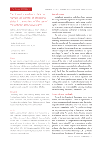 Cardiometric evidence data on human self-control of emotional states in the context of the use of metaphoric associative cards.