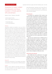 Assessment of system-related hemodynamics and tissue hydration in female patients with preeclampsia