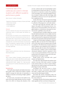 Functional state of the cardiovascular system in female students with different academic performance grades