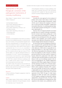 Approaches to the gene therapeutic correction of the pathogenetic mechanisms of coronary insufficiency