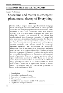 Spacetime and matter as emergent phenomena, theory of Everything