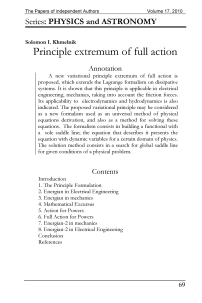 Principle extremum of full action