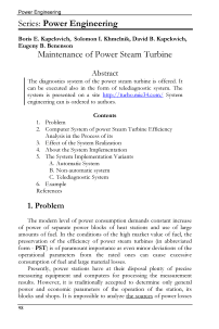 Maintenance of Power Steam Turbine