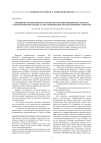 Повышение результативности процессов системы менеджмента качества в технологической службе за счет оптимизации организационной структуры