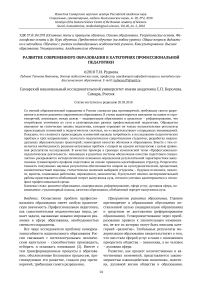 Развитие современного образования в категориях профессиональной педагогики