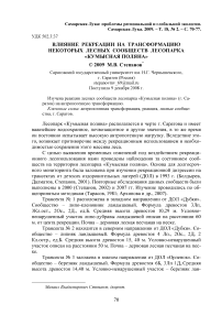 Влияние рекреации на трансформацию некоторых лесных сообществ лесопарка "Кумысная поляна"