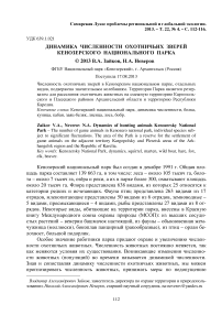 Динамика численности охотничьих зверей Кенозерского национального парка