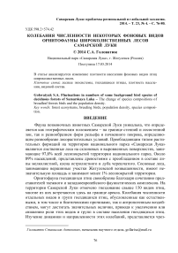 Колебания численности некоторых фоновых видов орнитофауны широколиственных лесов Самарской Луки