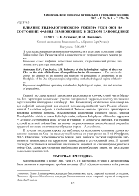 Влияние гидрологического режима реки Оки на состояние фауны земноводных в Окском заповеднике