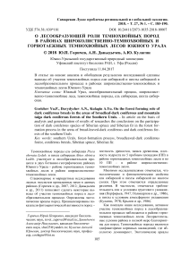 О лесообразующей роли темнохвойных пород в районах широколиственно-темнохвойных и горнотаежных темнохвойных лесов Южного Урала