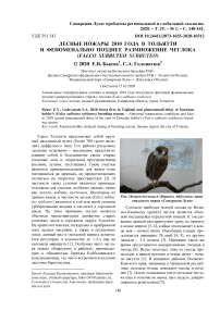 Лесные пожары 2010 года в Тольятти и феноменально позднее размножение чеглока (Falco subbuteo Subbuteo)