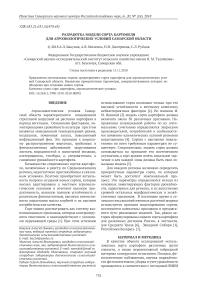 Разработка модели сорта картофеля для агроэкологических условий Самарской области