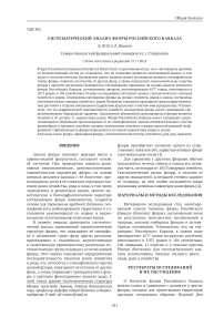 Систематический анализ флоры российского Кавказа
